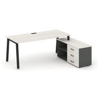 Style Project Direct SN-6A.SRG-015.M(R) (Дуб наварра/Антрацит/металл Черный) Стол письменный с греденцией правой