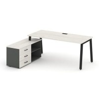 Style Project Direct SN-6A.SRG-023.M(L) (Дуб наварра/Антрацит/металл Черный) Стол письменный с греденцией левой