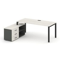 Style Project Direct SN-6P.SRG-013.M(L) (Дуб наварра/Антрацит/металл Черный) Стол письменный с греденцией левой