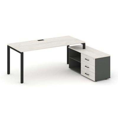 Style Project Direct SN-6P.SRG-014.M(R) (Дуб наварра/Антрацит/металл Черный) Стол письменный с греденцией правой