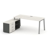 Style Project Direct SN-6A.SRG-013.M(L) (Дуб наварра/Антрацит/металл Серый) Стол письменный с греденцией левой