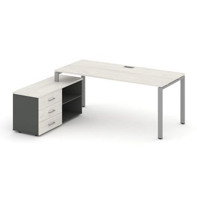 Style Project Direct SN-6P.SRG-023.M(L) (Дуб наварра/Антрацит/металл Серый) Стол письменный с греденцией левой