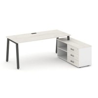 Style Project Direct SN-6A.SRG-014.M(R) (Дуб наварра/Белый/металл Антрацит) Стол письменный с греденцией правой