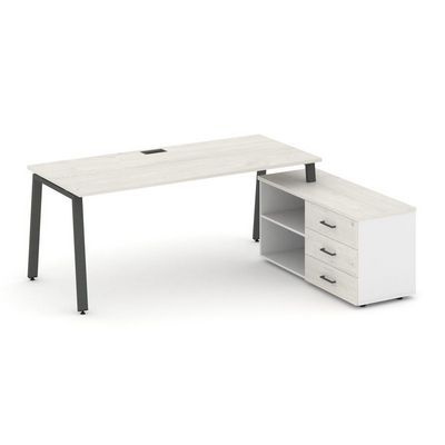 Style Project Direct SN-6A.SRG-023.M(R) (Дуб наварра/Белый/металл Антрацит) Стол письменный с греденцией правой