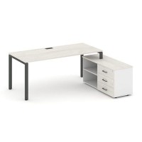 Style Project Direct SN-6P.SRG-014.M(R) (Дуб наварра/Белый/металл Антрацит) Стол письменный с греденцией правой