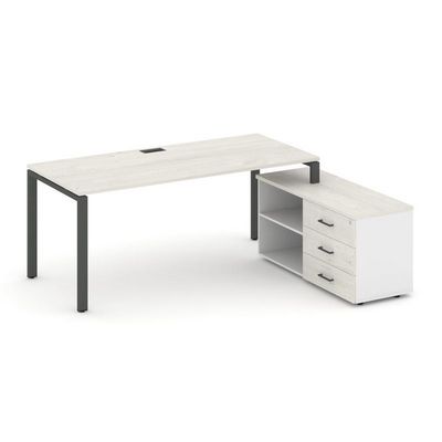 Style Project Direct SN-6P.SRG-024.M(R) (Дуб наварра/Белый/металл Антрацит) Стол письменный с греденцией правой