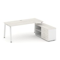 Style Project Direct SN-6A.SRG-024.M(R) (Дуб наварра/Белый/металл Белый) Стол письменный с греденцией правой