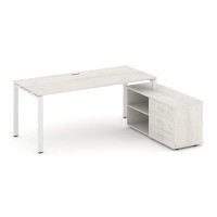 Style Project Direct SN-6P.SRG-016.M(R) (Дуб наварра/металл Белый) Стол письменный с греденцией правой