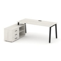 Style Project Direct SN-6A.SRG-013.M(L) (Дуб наварра/металл Черный) Стол письменный с греденцией левой