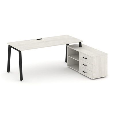 Style Project Direct SN-6A.SRG-026.M(R) (Дуб наварра/металл Черный) Стол письменный с греденцией правой