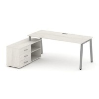 Style Project Direct SN-6A.SRG-025.M(L) (Дуб наварра/металл Серый) Стол письменный с греденцией левой