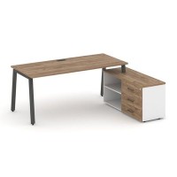 Style Project Direct SN-6A.SRG-016.M(R) (Дуб табак/Белый/металл Антрацит) Стол письменный с греденцией правой