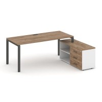 Style Project Direct SN-6P.SRG-025.M(R) (Дуб табак/Белый/металл Антрацит) Стол письменный с греденцией правой