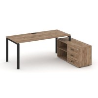 Style Project Direct SN-6P.SRG-014.M(R) (Дуб табак/металл Черный) Стол письменный с греденцией правой