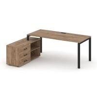 Style Project Direct SN-6P.SRG-026.M(L) (Дуб табак/металл Черный) Стол письменный с греденцией левой