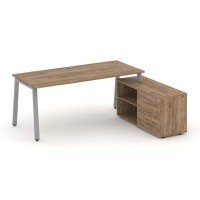 Style Project Direct SN-6A.SRG-023.M(R) (Дуб табак/металл Серый) Стол письменный с греденцией правой