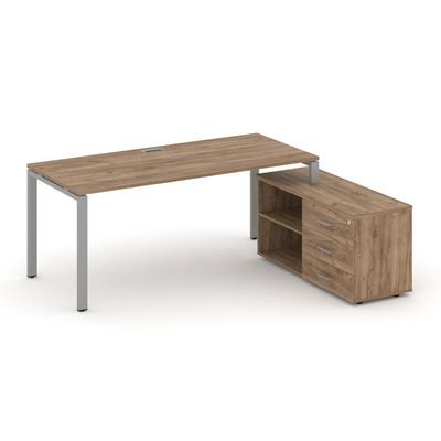 Style Project Direct SN-6P.SRG-013.M(R) (Дуб табак/металл Серый) Стол письменный с греденцией правой