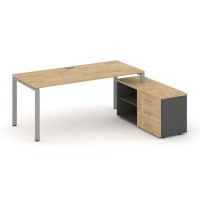 Style Project Direct SN-6P.SRG-016.M(R) (Тиквуд светлый/Антрацит/металл Серый) Стол письменный с греденцией правой