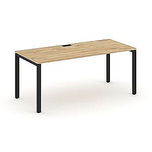 SN-6P.SR-025.M (Тиквуд светлый/металл Черный) Стол письменный