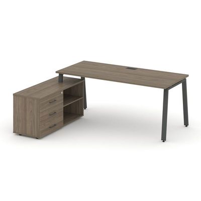 Style Project Direct SN-6A.SRG-016.M(L) (Вяз благородный/металл Антрацит) Стол письменный с греденцией левой