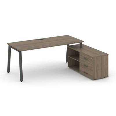 Style Project Direct SN-6A.SRG-023.M(R) (Вяз благородный/металл Антрацит) Стол письменный с греденцией правой