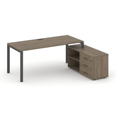 Style Project Direct SN-6P.SRG-024.M(R) (Вяз благородный/металл Антрацит) Стол письменный с греденцией правой