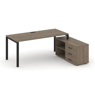 Style Project Direct SN-6P.SRG-014.M(R) (Вяз благородный/металл Черный) Стол письменный с греденцией правой