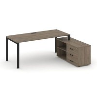 Style Project Direct SN-6P.SRG-026.M(R) (Вяз благородный/металл Черный) Стол письменный с греденцией правой