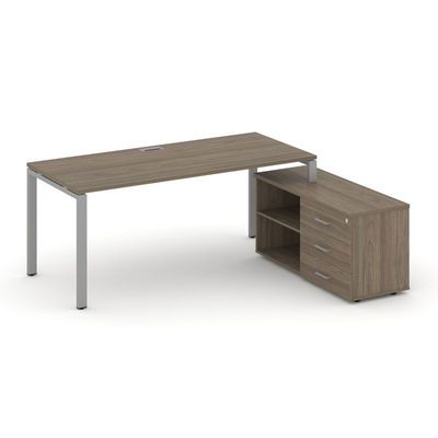 Style Project Direct SN-6P.SRG-024.M(R) (Вяз благородный/металл Серый) Стол письменный с греденцией правой