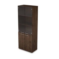 Taim Max 4Ш.005.3 (Брауни) Шкаф стеллаж высокий со стеклом