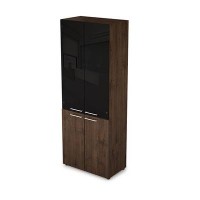 Taim Max 4Ш.005.4 (Брауни) Шкаф стеллаж высокий со стеклом