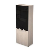 Taim Max 4Ш.005.4 (Шамони светлый) Шкаф стеллаж высокий со стеклом