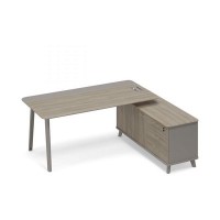 Тайм метал ТМ М1 102 МП ВЛ/МП ВЛ (Мокко премиум/Вяз либерти) Стол комбинированный правый на тумбе (тип 1)