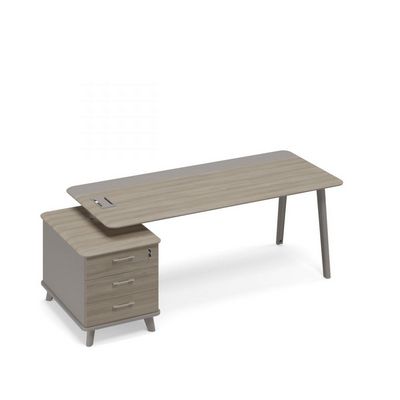 Тайм метал ТМ М1 107 МП ВЛ/МП ВЛ (Мокко премиум/Вяз либерти) Стол комбинированный на тумбе малой левый (тип 1)