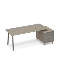 Тайм метал ТМ М1 108 ВЛ ВЛ/МП МП (Вяз либерти/Мокко премиум) Стол правый комбинированный на тумбе малой (тип 1)