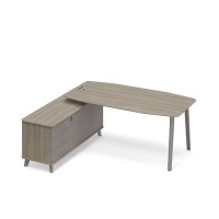 Тайм метал ТМ М1 109 ВЛ ВЛ МП (Вяз либерти/Мокко премиум) Стол руководителя на опорной тумбе левый (тип 2)