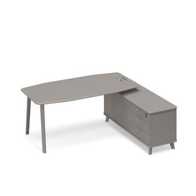 Тайм метал ТМ М1 110 МП МП МП (Мокко премиум) Стол на тумбе правый (тип 2)