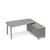 Тайм метал ТМ М1 116 МП МП МП (Мокко премиум) Стoл на опорной тумбе правый (тип 3) для руководителя