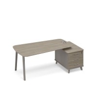 Тайм метал ТМ М1 119 МП ВЛ ВЛ (Мокко премиум/Вяз либерти) Стoл с малой опорной тумбой (тип 3) для руководителя