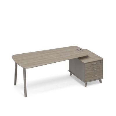 Тайм метал ТМ М1 120 МП ВЛ ВЛ (Мокко премиум/Вяз либерти) Стoл руководителя (тип 3) опорная тумба малая