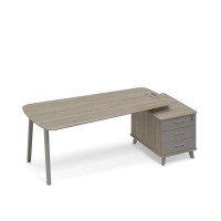 Тайм метал ТМ М1 120 ВЛ ВЛ МП (Вяз либерти/Мокко премиум) Стoл руководителя (тип 3) опорная тумба малая