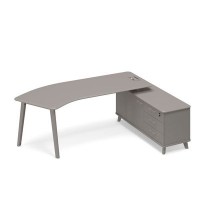 Тайм метал ТМ М1 128 МП МП МП (Мокко премиум) Стoл эргономичный правый на тумбе (тип 5)