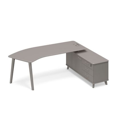 Тайм метал ТМ М1 128 МП МП МП (Мокко премиум) Стoл эргономичный правый на тумбе (тип 5)