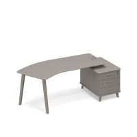 Тайм метал ТМ М1 130 МП МП МП (Мокко премиум) Стол эргономичный на тумбе малой правый (тип 5)