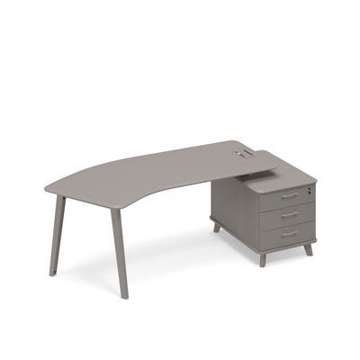 Тайм метал ТМ М1 130 МП МП МП (Мокко премиум) Стол эргономичный на тумбе малой правый (тип 5)