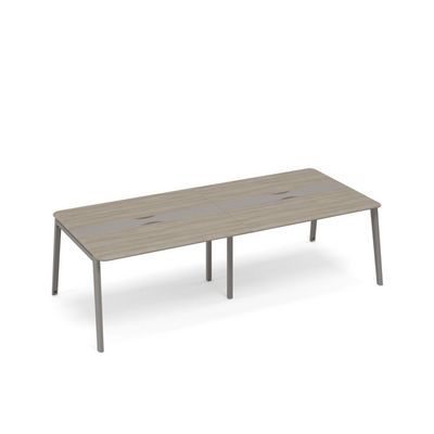 Тайм метал ТМ М1 154-2 ВЛ/МП (Мокко премиум/Вяз либерти) Стол для переговоров с кабель-каналом METAL