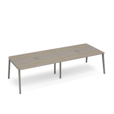 Тайм метал ТМ М1 155-2 ВЛ/МП (Мокко премиум/Вяз либерти) Стол для переговоров с кабель-каналом METAL