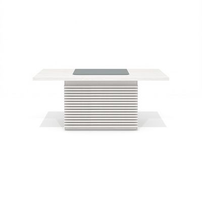 Time.S Ts-180+Ts-100.2 (Дуб эльза) Стол руководителя с декоративным траверсом, реечный, ЛДСП