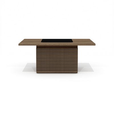 Time.S Ts-180+Ts-100.2 (Палдао) Стол руководителя с декоративным траверсом, реечный, ЛДСП