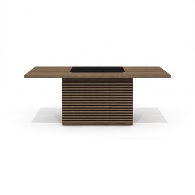 Time.S Ts-200+Ts-100.2 (Палдао) Стол руководителя с декоративным траверсом, реечный, ЛДСП